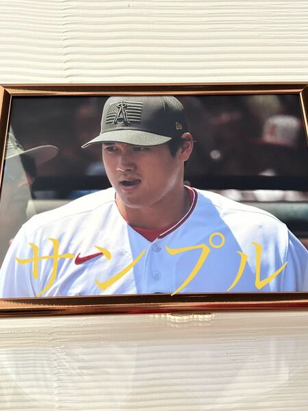 大谷翔平　レアな迷彩キャップ写真　フレームカラーピンクゴールドA4サイズ