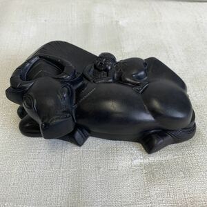 硯　牛硯　未使用　　保管品　書家放出品　古美術