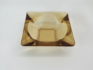 未使用 アンカーホッキング ハニーゴールド スクエア アシュトレイ Sサイズ 灰皿 ファイヤーキング 1960's 1970's vintage ashtray[va-319]