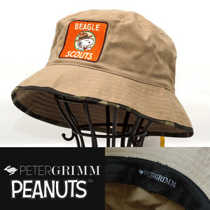 バケットハット 帽子 Peter Grimm ピーターグリム Beagle Scout bucket タン PGR4007-TAN スヌーピーコラボ アメリカブランド USA