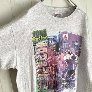 Hanes 90s USA製 半袖Tシャツ L 1998年 ボストンマラソン プリントTシャツ 半袖Tシャツ ヘインズの画像6