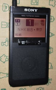 XDR-64TV Sony beautiful goods reception verification settled working properly goods owner manual attaching AM FM wide FM 1 SEG TV sound business card size pocket radio commuting business trip disaster prevention 1018002