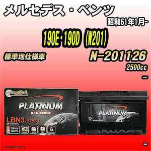 バッテリー デルコア メルセデス・ベンツ 190E・190D (W201) N-201126 昭和61年1月- D-57539/PL