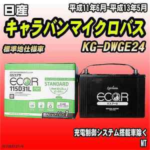 バッテリー GSユアサ 日産 キャラバンマイクロバス KG-DWGE24 平成11年6月-平成13年5月 EC115D31LST