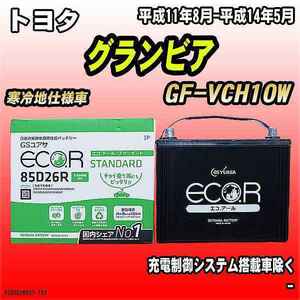 バッテリー GSユアサ トヨタ グランビア GF-VCH10W 平成11年8月-平成14年5月 EC85D26RST