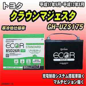 バッテリー GSユアサ トヨタ クラウンマジェスタ GH-UZS175 平成11年9月-平成12年8月 EC85D26RST