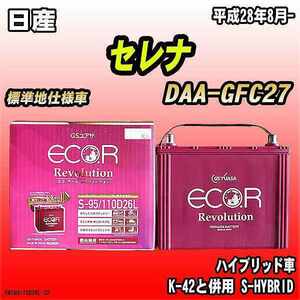 バッテリー GSユアサ 日産 セレナ DAA-GFC27 平成28年8月- ER-S-95/110D26L