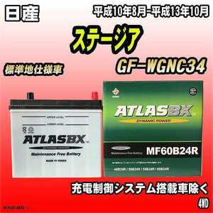 バッテリー アトラスBX 日産 ステージア ガソリン車 GF-WGNC34 MF60B24RBX