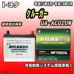 バッテリー アトラスBX トヨタ クルーガー ガソリン車 UA-ACU20W MF75D23LBX