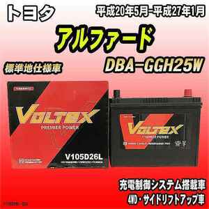 バッテリー VOLTEX トヨタ アルファード DBA-GGH25W 平成20年5月-平成27年1月 V105D26L