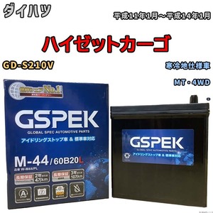 バッテリー デルコア GSPEK ダイハツ ハイゼットカーゴ GD-S210V MT・4WD M-44