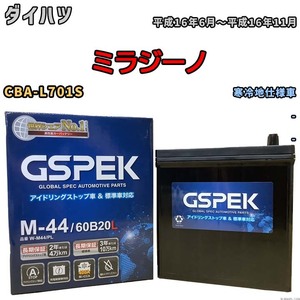 バッテリー デルコア GSPEK ダイハツ ミラジーノ CBA-L701S - M-44