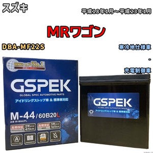 バッテリー デルコア GSPEK スズキ ＭＲワゴン DBA-MF22S - M-44