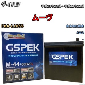 バッテリー デルコア GSPEK ダイハツ ムーヴ CBA-L185S 4WD M-44