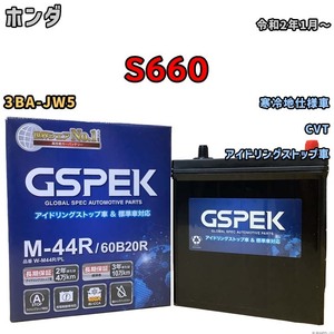 バッテリー デルコア GSPEK ホンダ Ｓ６６０ 3BA-JW5 CVT M-44R