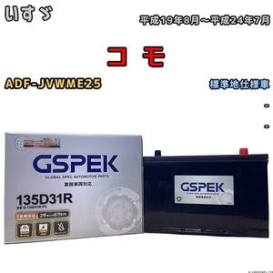 バッテリー デルコア GSPEK いすゞ コ　モ ADF-JVWME25 - 135D31R