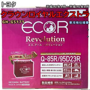 バッテリー GSユアサ トヨタ クラウンロイヤルエクストラ GH-GS171 平成12年4月～平成12年8月 ER-Q85R/95D23R