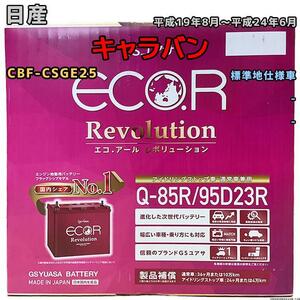 バッテリー GSユアサ 日産 キャラバン CBF-CSGE25 平成19年8月～平成24年6月 ER-Q85R/95D23R