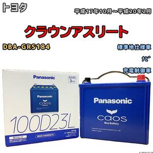 バッテリー パナソニック カオス トヨタ クラウンアスリート DBA-GRS184 平成17年10月～平成20年2月 100D23L