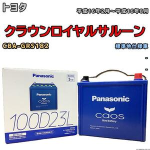 バッテリー パナソニック カオス トヨタ クラウンロイヤルサルーン CBA-GRS182 平成16年2月～平成16年8月 100D23L