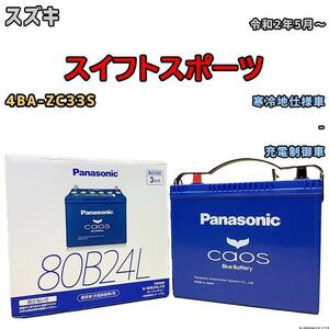 バッテリー パナソニック カオス スズキ スイフトスポーツ 4BA-ZC33S 令和2年5月～ 80B24L