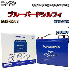 バッテリー パナソニック カオス ニッサン ブルーバードシルフィ DBA-KG11 平成17年12月～平成24年12月 80B24L