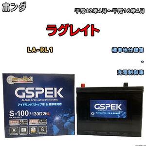 バッテリー デルコア GSPEK ホンダ ラグレイト LA-RL1 平成12年4月～平成16年4月 充電制御車 80D26L