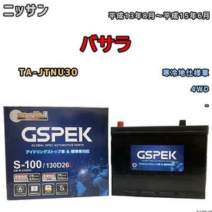 バッテリー デルコア GSPEK ニッサン バサラ TA-JTNU30 平成13年8月～平成15年6月 - 80D26L