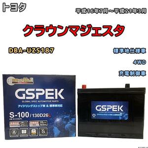 バッテリー デルコア GSPEK トヨタ クラウンマジェスタ DBA-UZS187 平成16年7月～平成21年3月 充電制御車 80D26L