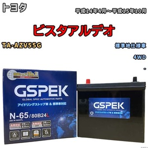 バッテリー デルコア GSPEK トヨタ ビスタアルデオ TA-AZV55G 4WD N-65