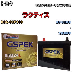 バッテリー デルコア GSPEK トヨタ ラクティス DBA-SCP100 - G-65B24L/PL