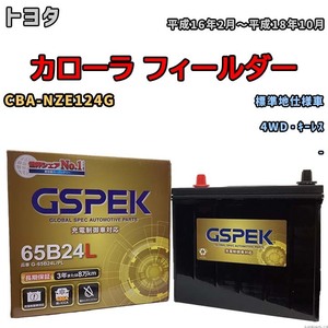 バッテリー デルコア GSPEK トヨタ カローラ フィールダー CBA-NZE124G 4WD・キーレス G-65B24L/PL