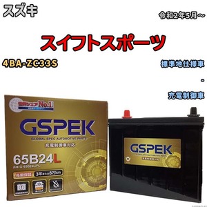 バッテリー デルコア GSPEK スズキ スイフトスポーツ 4BA-ZC33S - G-65B24L/PL