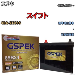 バッテリー デルコア GSPEK スズキ スイフト 4BA-ZC83S - G-65B24L/PL