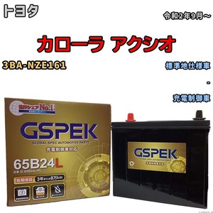 バッテリー デルコア GSPEK トヨタ カローラ アクシオ 3BA-NZE161 - G-65B24L/PL