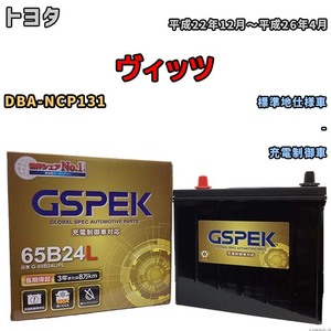 バッテリー デルコア GSPEK トヨタ ヴィッツ DBA-NCP131 - G-65B24L/PL