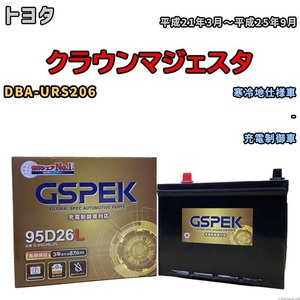 バッテリー デルコア GSPEK トヨタ クラウンマジェスタ DBA-URS206 - G-95D26L/PL