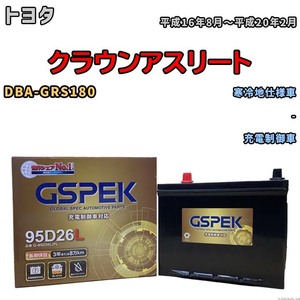 バッテリー デルコア GSPEK トヨタ クラウンアスリート DBA-GRS180 - G-95D26L/PL