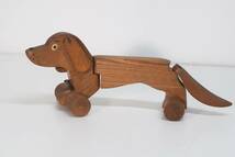 ■ ヴィンテージ　ドイツ製　犬の引き車　プルトイ　ダックスフント　木のおもちゃ　検：Holzspielzeug　■ _画像1