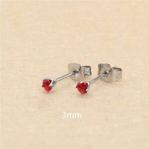 Новый 316L Хирургическая нержавеющая сталь AAACZ Ruby Piercing 3 мм красная антиаллера