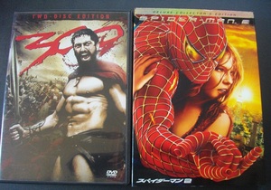 「300 ＜スリーハンドレッド＞」「スパイダーマン　2」　中古 　　DVD　2枚組　 2本セット　　 送料無料　　1255