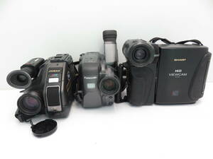 ★現状品☆ ビデオカメラ 3台 まとめ ジャンク SHARP Hi8 VIEWCAM Victor GR-LT91 panasonic NV-S58　