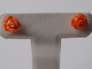  orange pink coral nature color SV earrings 