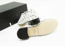 ◇新品同様【repetto レペット】ZIZI RICH ロゴ レザーシューズ ホワイト×ブラック 35_画像3