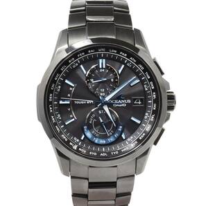 CASIO Casio Oceanus OCW-T2500 Date chronograph radio wave solar titanium black face black wristwatch 