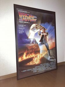 ★貴重！オランダ版「バックトゥザフューチャー」Back to the Future 額付 ポスターマイケル J フォックス 古着屋 喫茶店 ガレージ