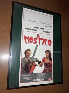 貴重！★1994年製 イタリア版 「ザ・モンスター」 「The Monster」「Il mostro」 ロベルトベニーニ 額付 ポスター カフェ CAFE 古着屋