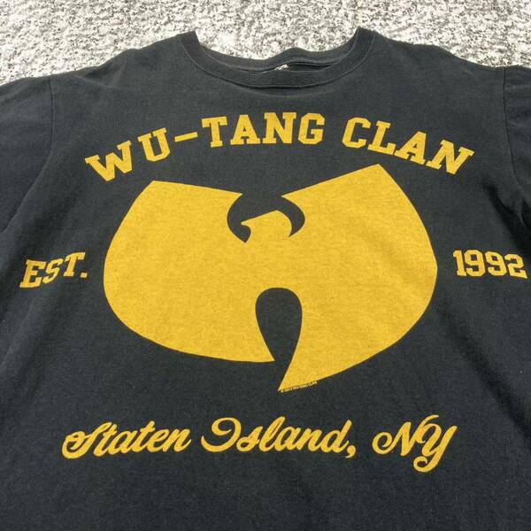 【超人気ラップT】Wu-Tang Clan ウータンクラン　プリントTシャツ　ブラック　Mサイズ 古着　コピーライト付き　ヒップホップ半袖Tシャツ