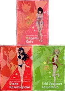 【新品】冴えない彼女の育てかた 英梨々＆恵＆詩羽(水着) A4クリアファイル(3枚入り)「冴えない彼女の育てかたFine×ローソン」