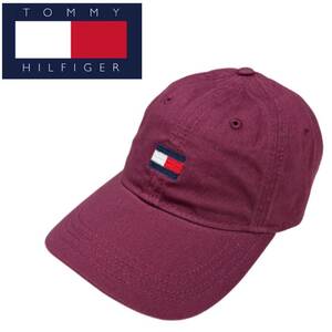 ☆正規品新品☆TOMMY HILFIGER AM ARDIN CAP トミーヒルフィガー キャップ 帽子 6941827 刺繍ロゴ ワンサイズ ワインレッド ユニセックス